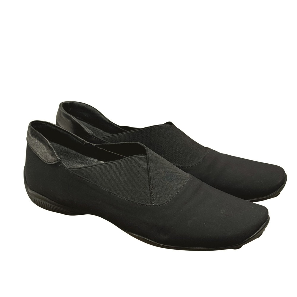 Sesto Meucci Black Slip-On Shoes Size 7M Comfort‎ Fit Rubber Sole Womens Flats